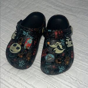 Black Graphic Clogs with Colorful Characters